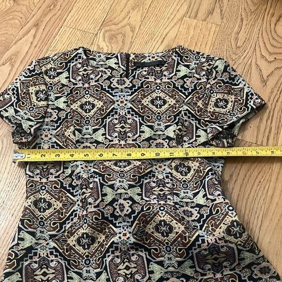 ZARA TRAFALUC TAPESTRY GEOMETRIC PATTERN MINI DRESS SIZE S - Picture 8 of 8
